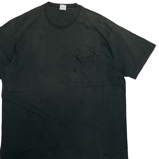 90's FRUIT OF THE LOOM Pocket T Black Size (XXL)