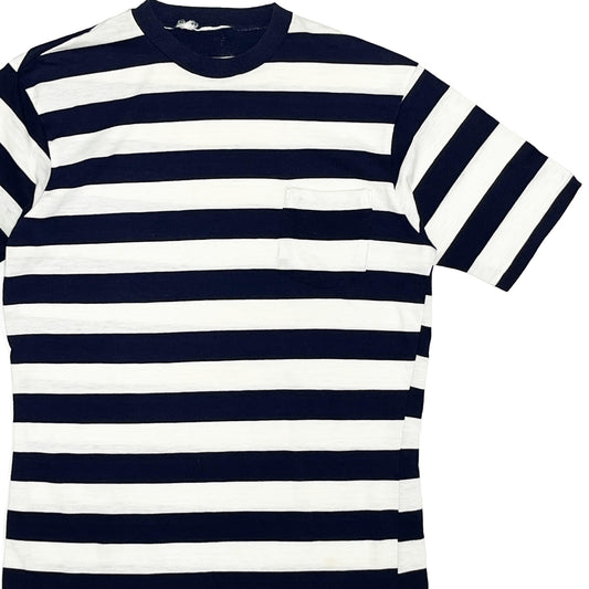 70's〜 UnKnown Border Pocket T ネイビー X ホワイト Size (L)位