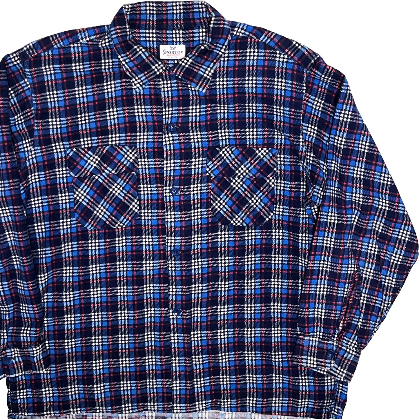 50's SPORTOP Print Nel SH 好配色チェック Size (XL) ビッグサイズ！