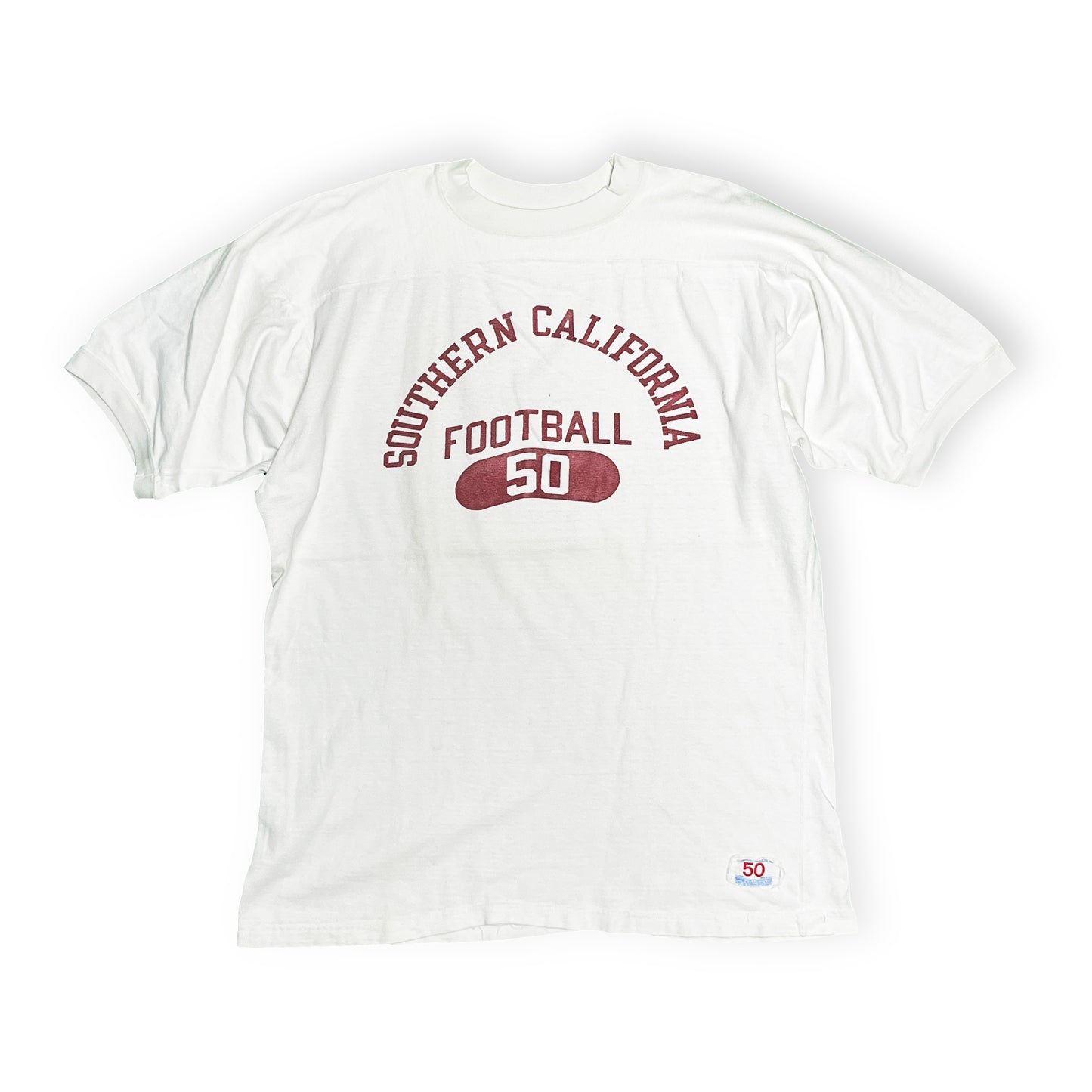70's Champion プロダクツタグ Football T 3段染み込み Size (50) レア！