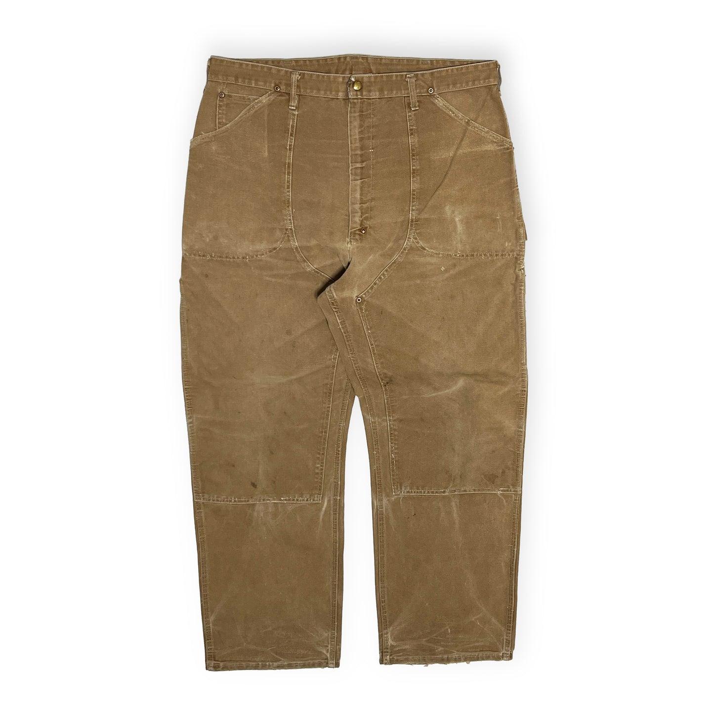 60s カーハート Carhartt ダブルニー ダックペインターパンツ デカCボタン W36.5 ディテール 1 Cボタン 縫い目 素材の質感