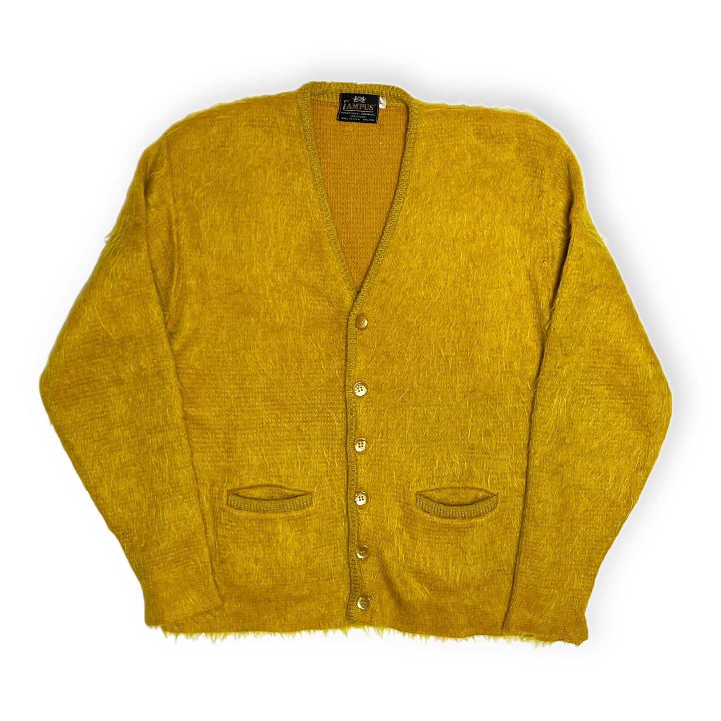 60's CAMPUS Mohair Cardigan マスタード Size (L)