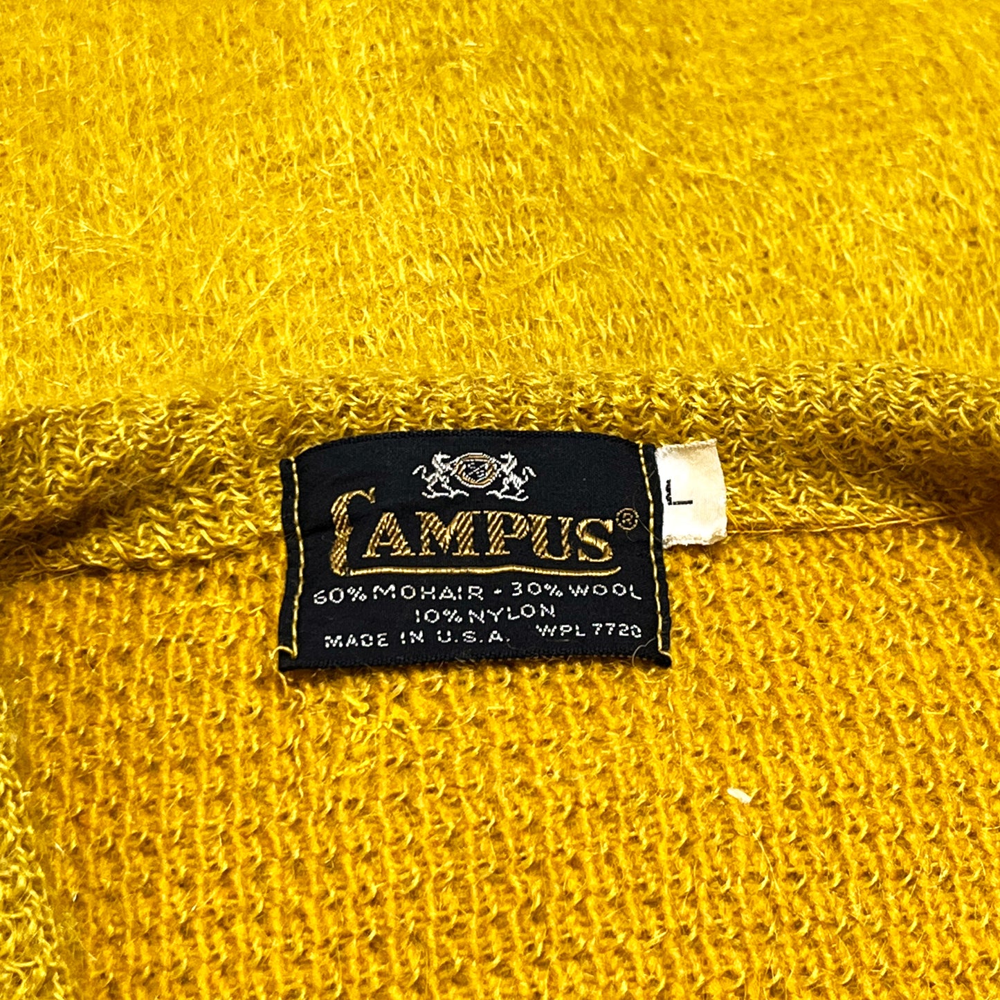60's CAMPUS Mohair Cardigan マスタード Size (L)