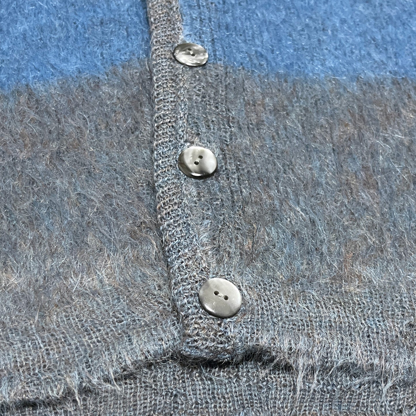 70's TOWNCRAFT Border Mohair Cardigan Size (XL) ビッグサイズ！