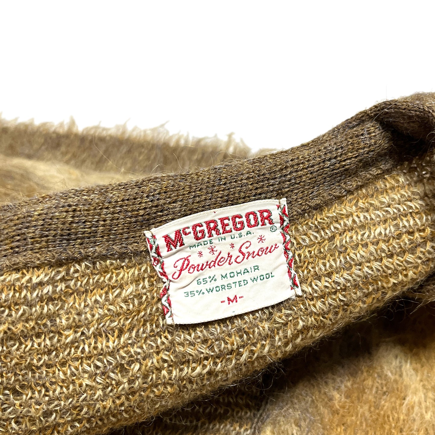 60's McGregor Argyle Mohair Cardigan "Powder Snow" Size (M)