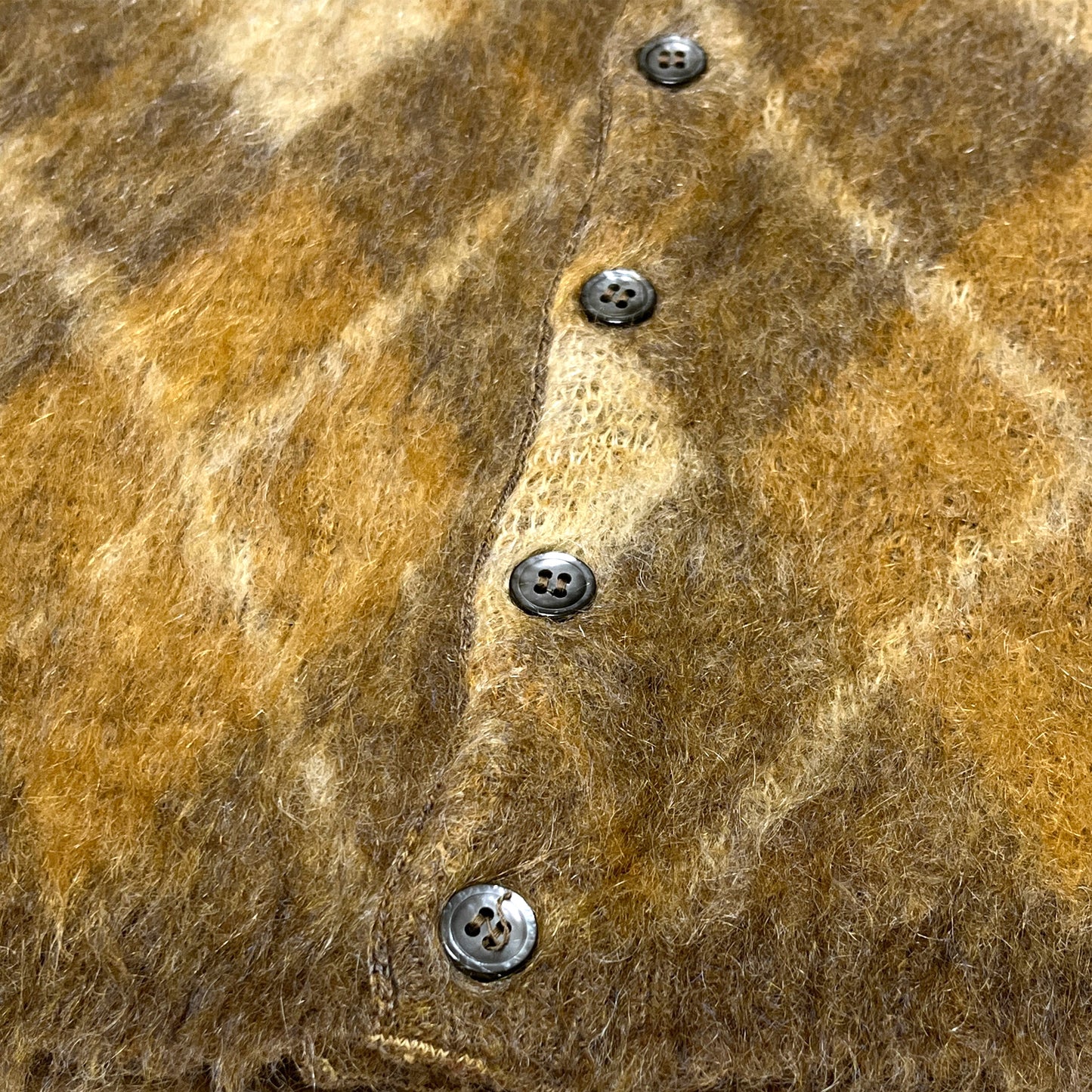 60's McGregor Argyle Mohair Cardigan "Powder Snow" Size (M)