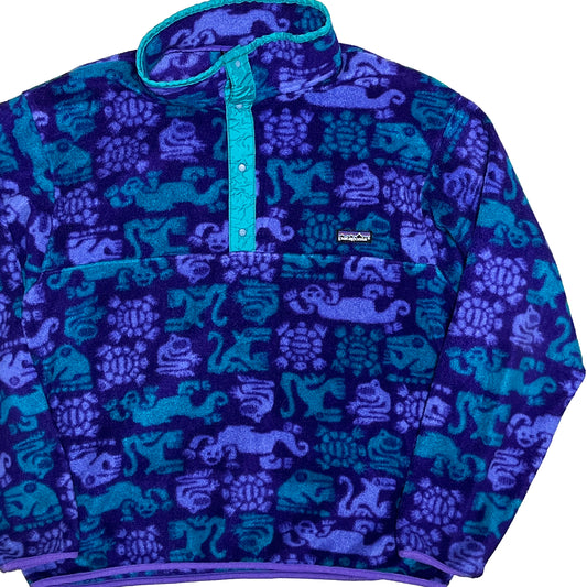 90's Patagonia Fleece Snap T "CREATURES" Size (XL) レア！