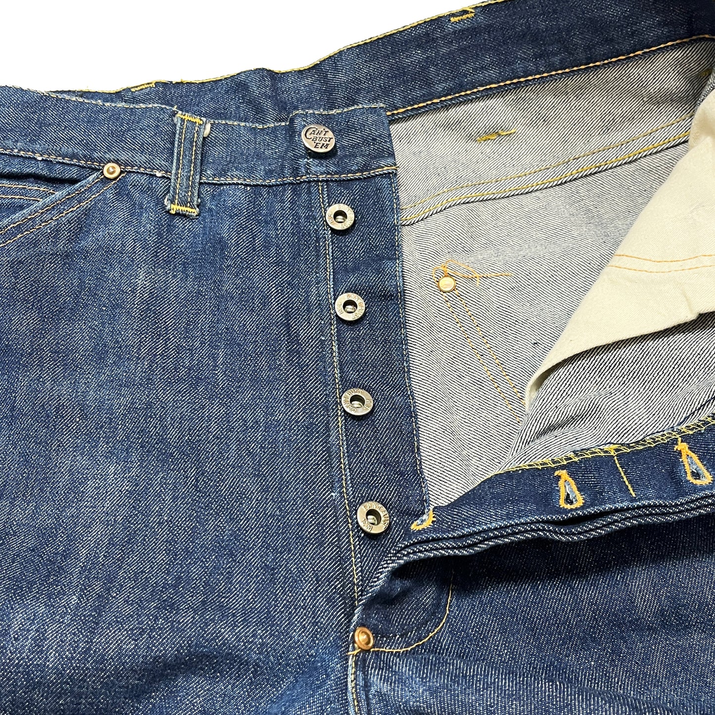 50's Can't Bust'em Denim PT ボタンフライ 濃紺 Size (W32 L26.5) レア！