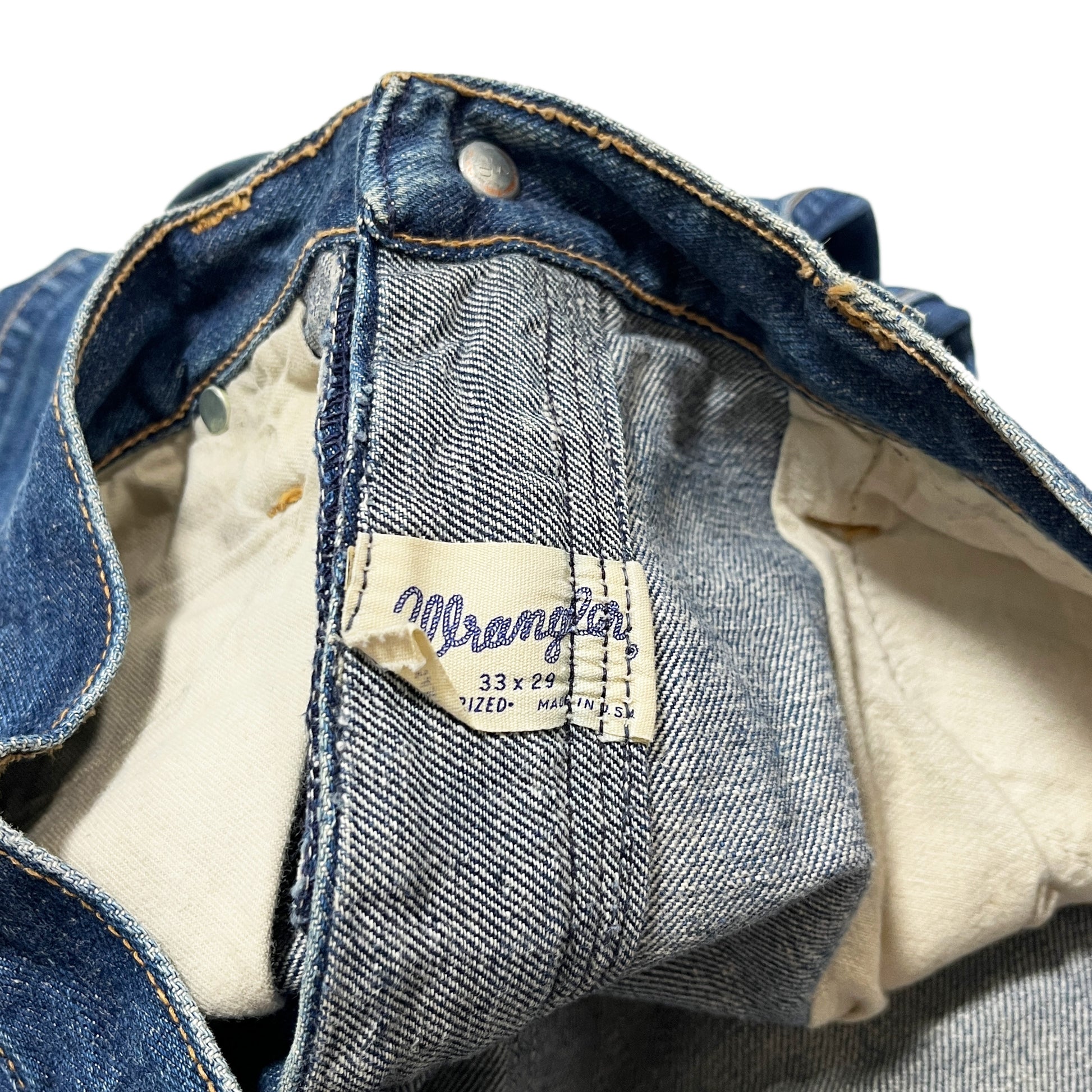 70s Wrangler 11MWZ Denim PT 良雰囲気 W31 L26 ブランドタグ 内側タグ サイズ表記