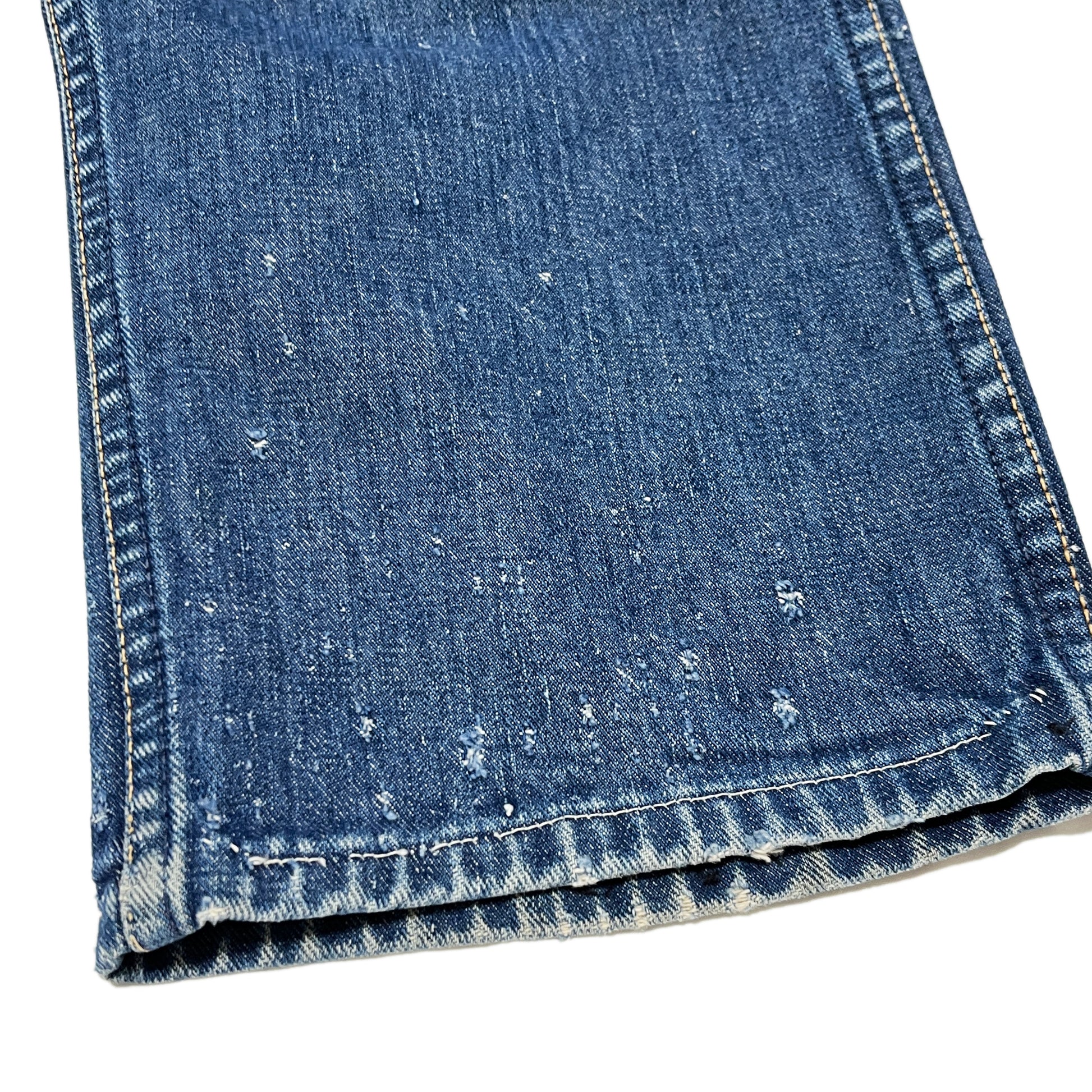 70s Wrangler 11MWZ Denim PT 良雰囲気 W31 L26 ディテール 素材の質感 白点