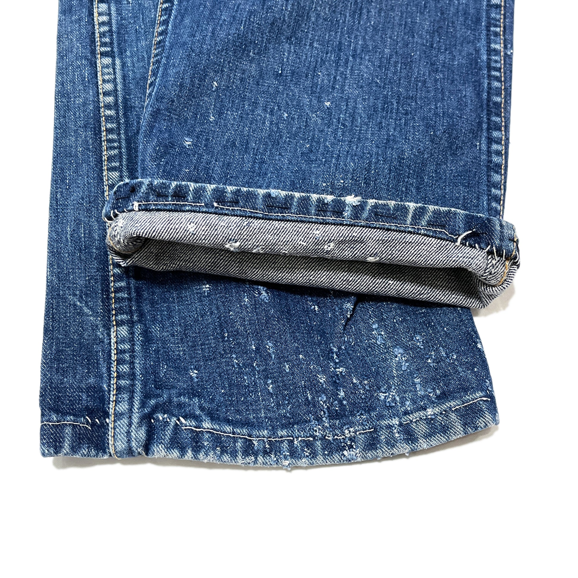 70s Wrangler 11MWZ Denim PT 良雰囲気 W31 L26 ディテール ボタン 破れ