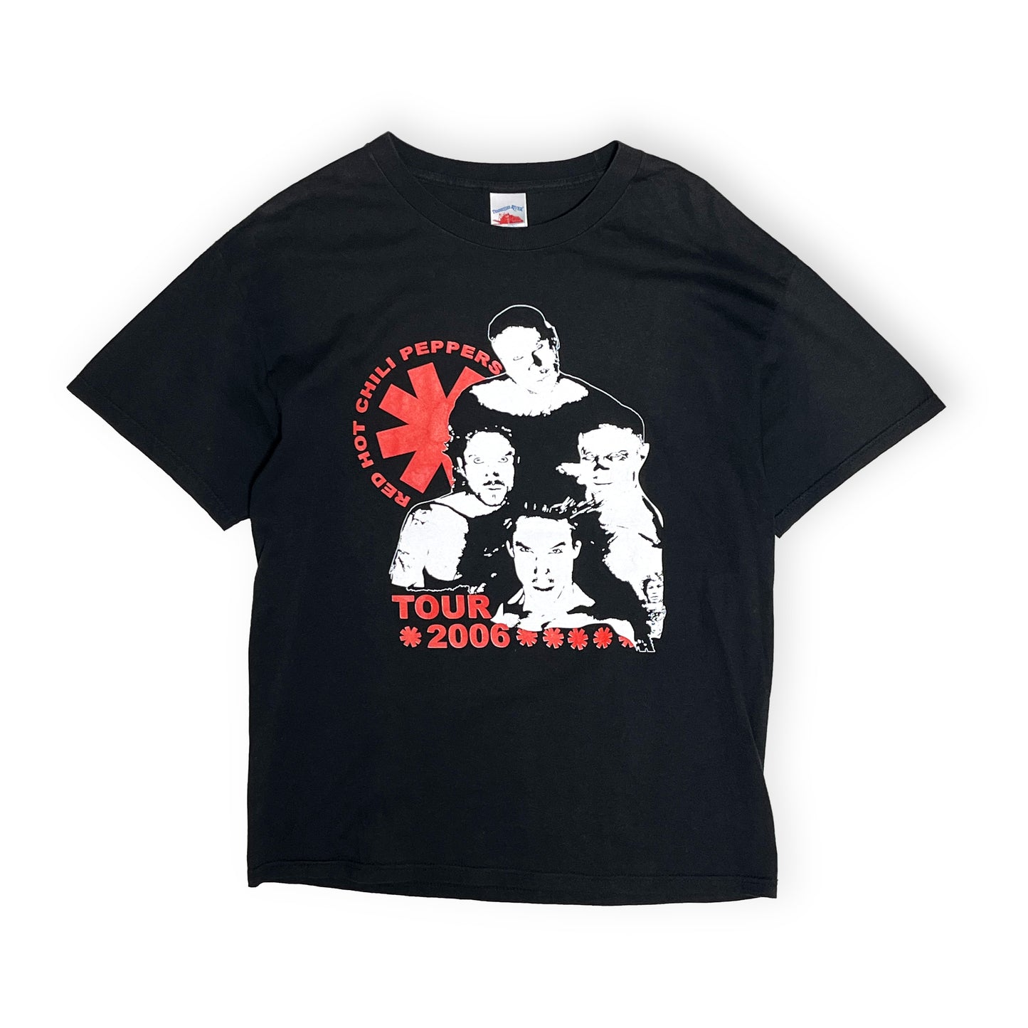 00s TENNESSEE RIVER Red Hot Chili Peppers T 2006 Tour L レア 正面 2 黒Tシャツ Red Hot Chili Peppersのロゴ