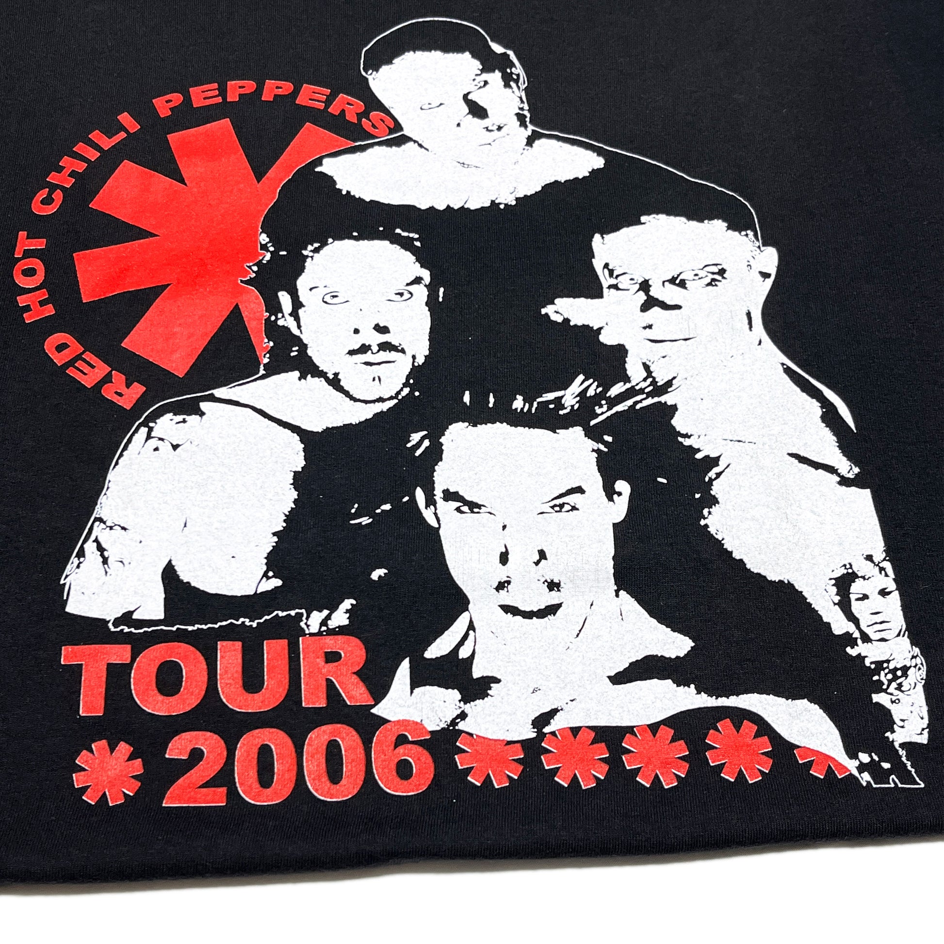 00s TENNESSEE RIVER Red Hot Chili Peppers T 2006 Tour L レア ディテール 1 Tシャツの袖口 縫い目と素材の質感