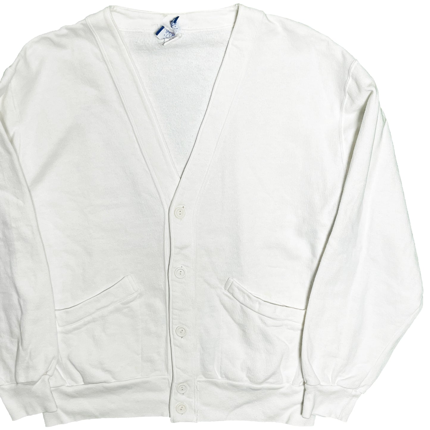 90's Champion 青刺繍タグ Sweat Cardigan ホワイト Size (XL)