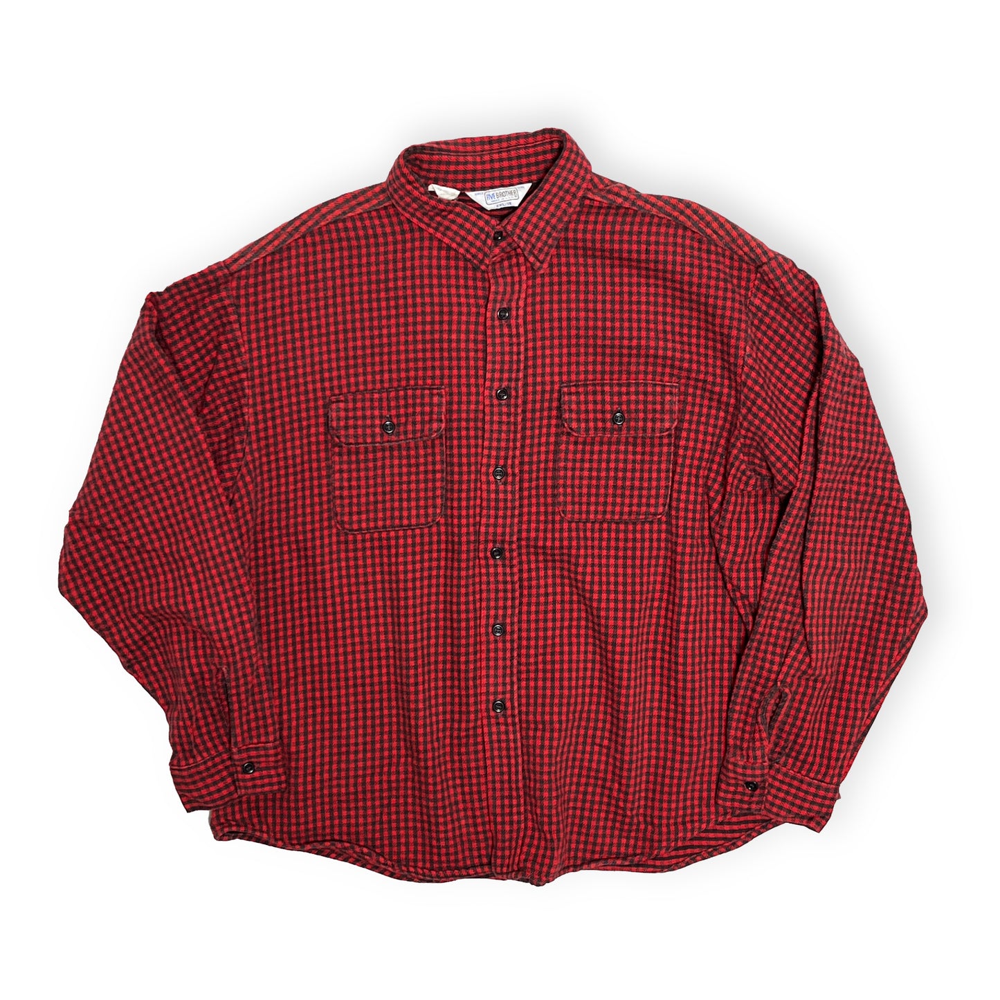 70s FIVEBROTHER Nel SH 千鳥格子 好配色チェック 2XL ブランドタグ 1 FIVEBROTHER 2XL-18 サイズタグ