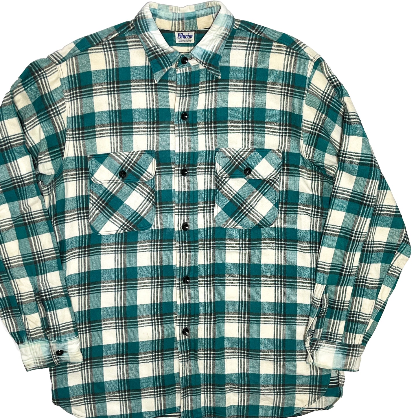 50's Pilgrim Nel SH マチ付き 極上配色パターン Size (XL)位 ビッグサイズ！