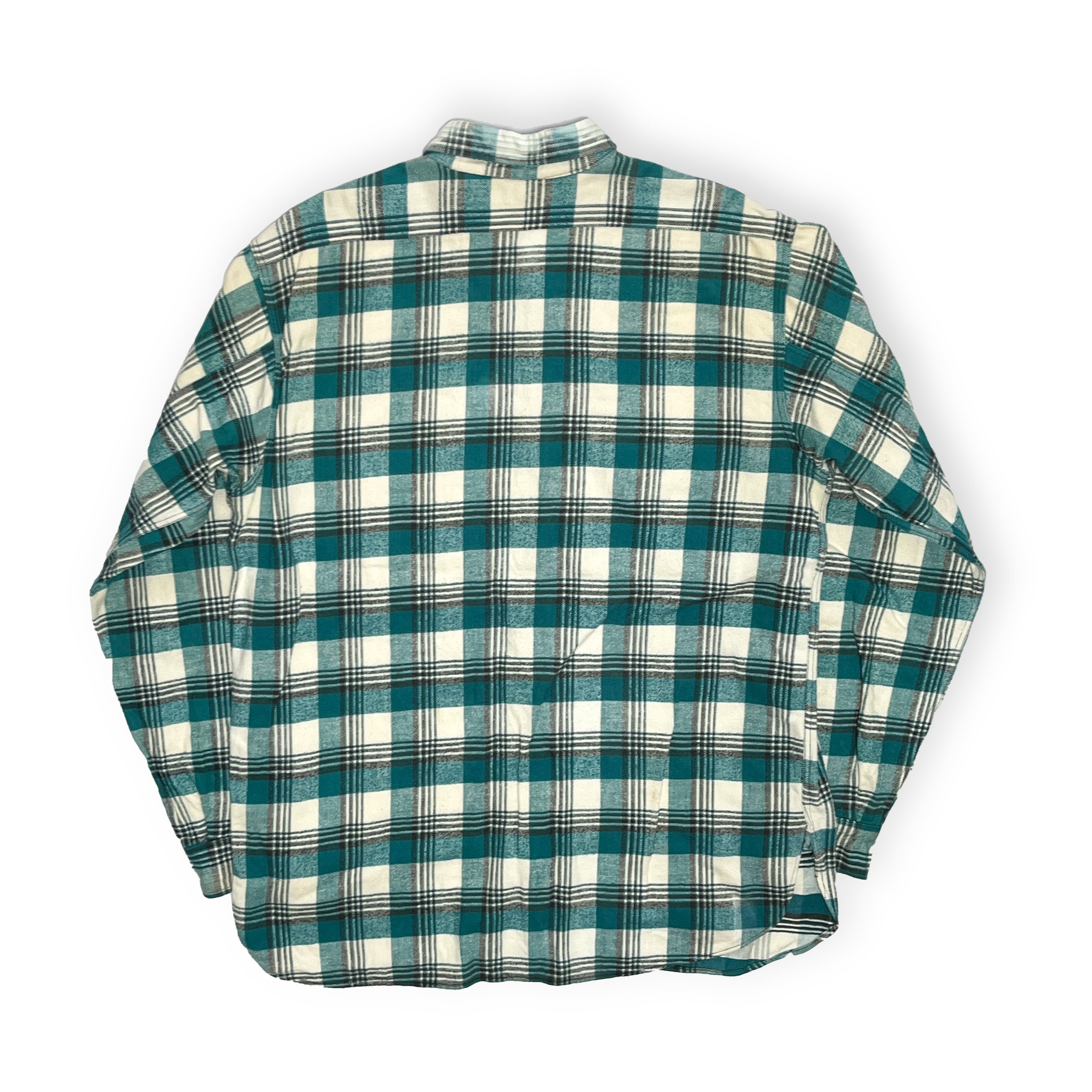 50s Pilgrim Nel マチ付き 配色パターン シャツ XL ヴィンテージ古着