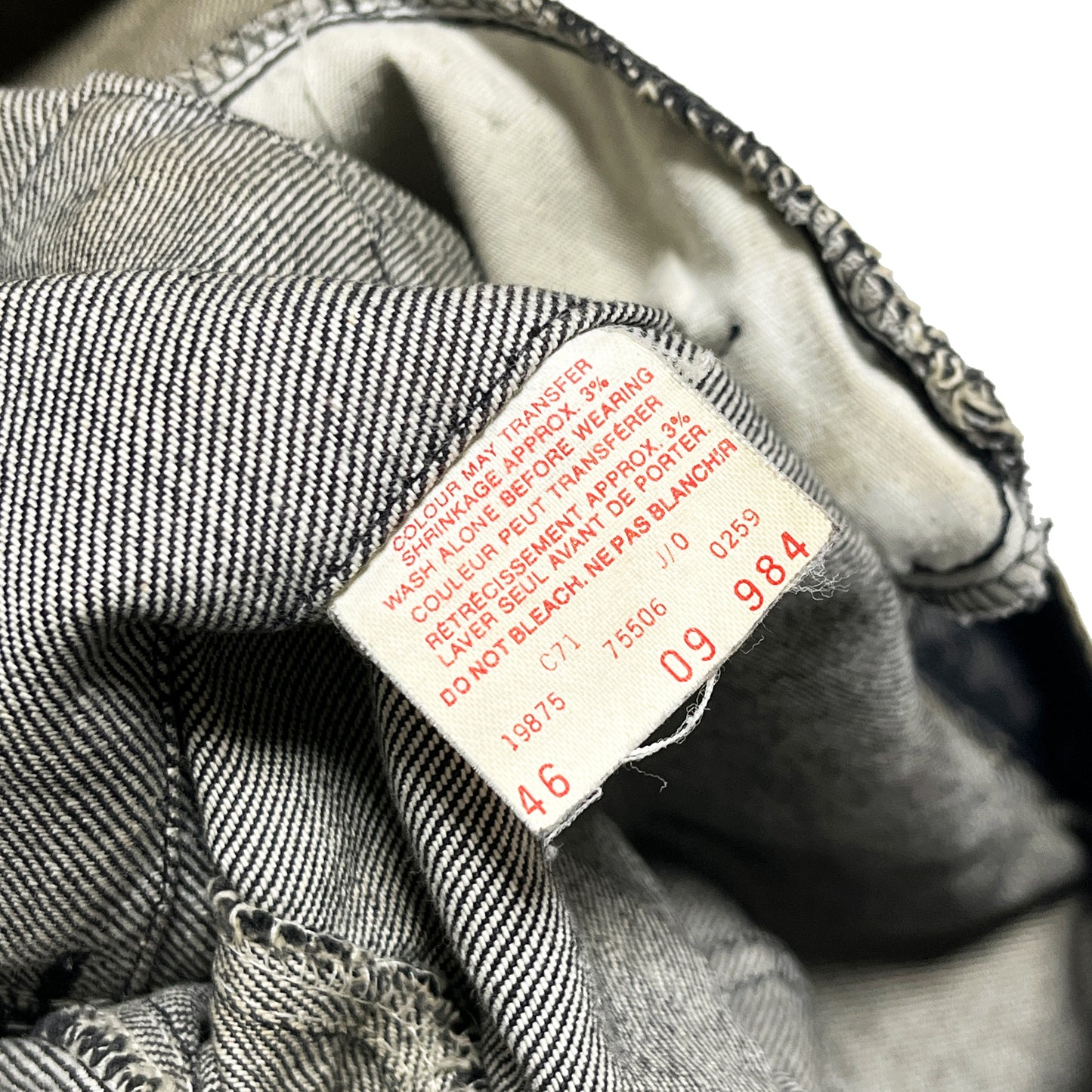 80's〜 Levi's 75506 Black Denim JKT Size (46) カナダ製