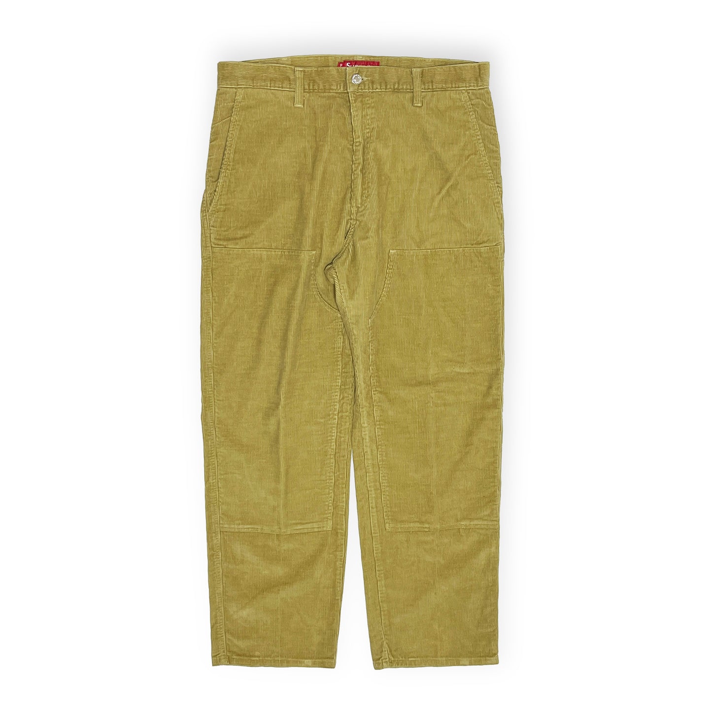 00s Old Supreme W-Knee Cords PT Carhartt サンプリング W34 L30 ディテール 腰口 ボタン 金属製ジッパー