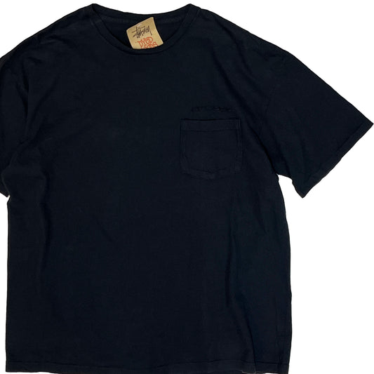 90's Old Stussy Pocket T Black Size (L) Deadstock