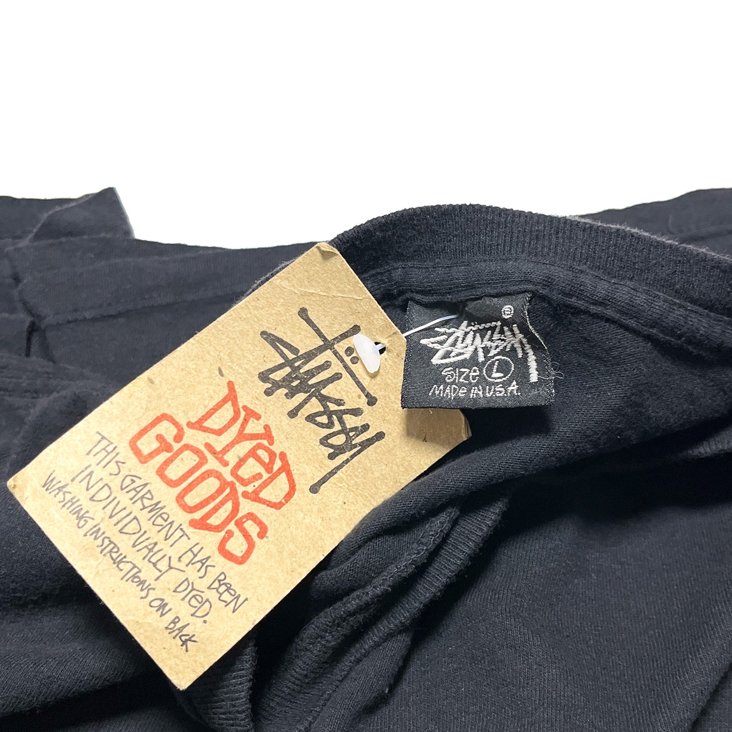 90's Old Stussy Pocket T Black Size (L) Deadstock