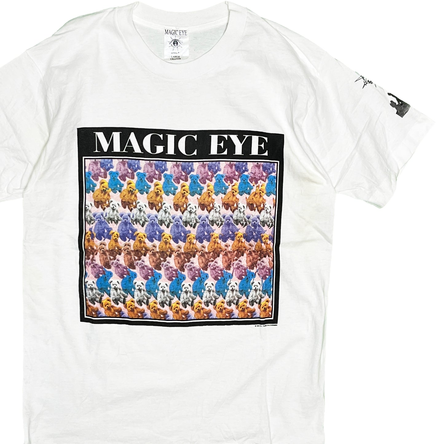 90's MAGIC EYE T "Teddy bear" Size (L)