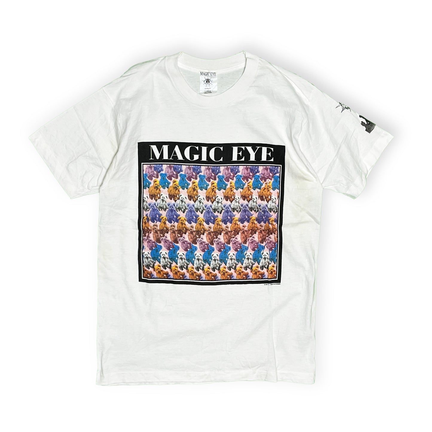 90's MAGIC EYE T "Teddy bear" Size (L)