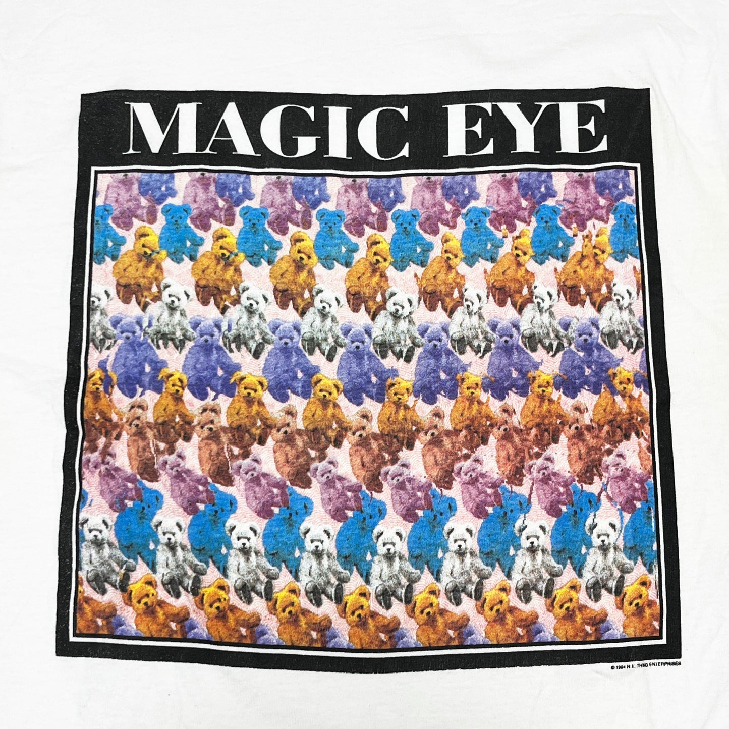 90's MAGIC EYE T "Teddy bear" Size (L)