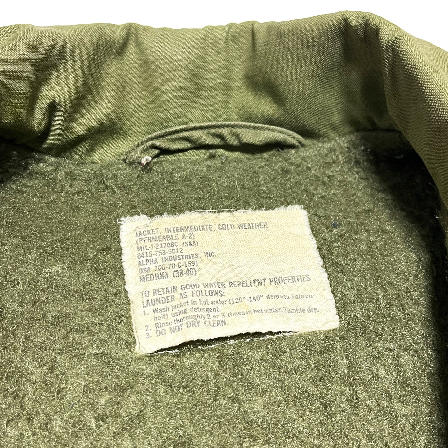 70's U.S.NAVY A-2 Deck JKT "SIERRA 209" ステンシル入り Size (M)