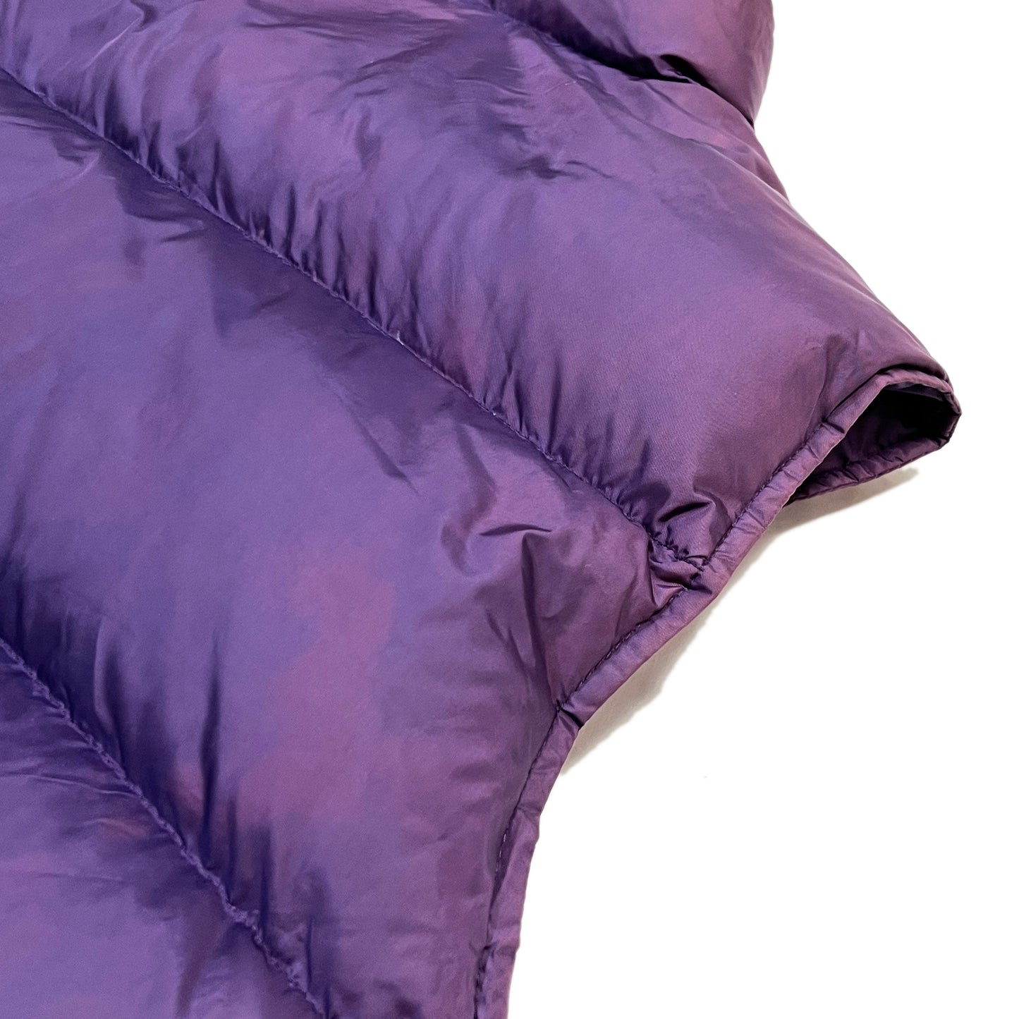 90s L.L.Bean Down Vest パープル M レア ディテール 紫色のダウンベスト ボタン