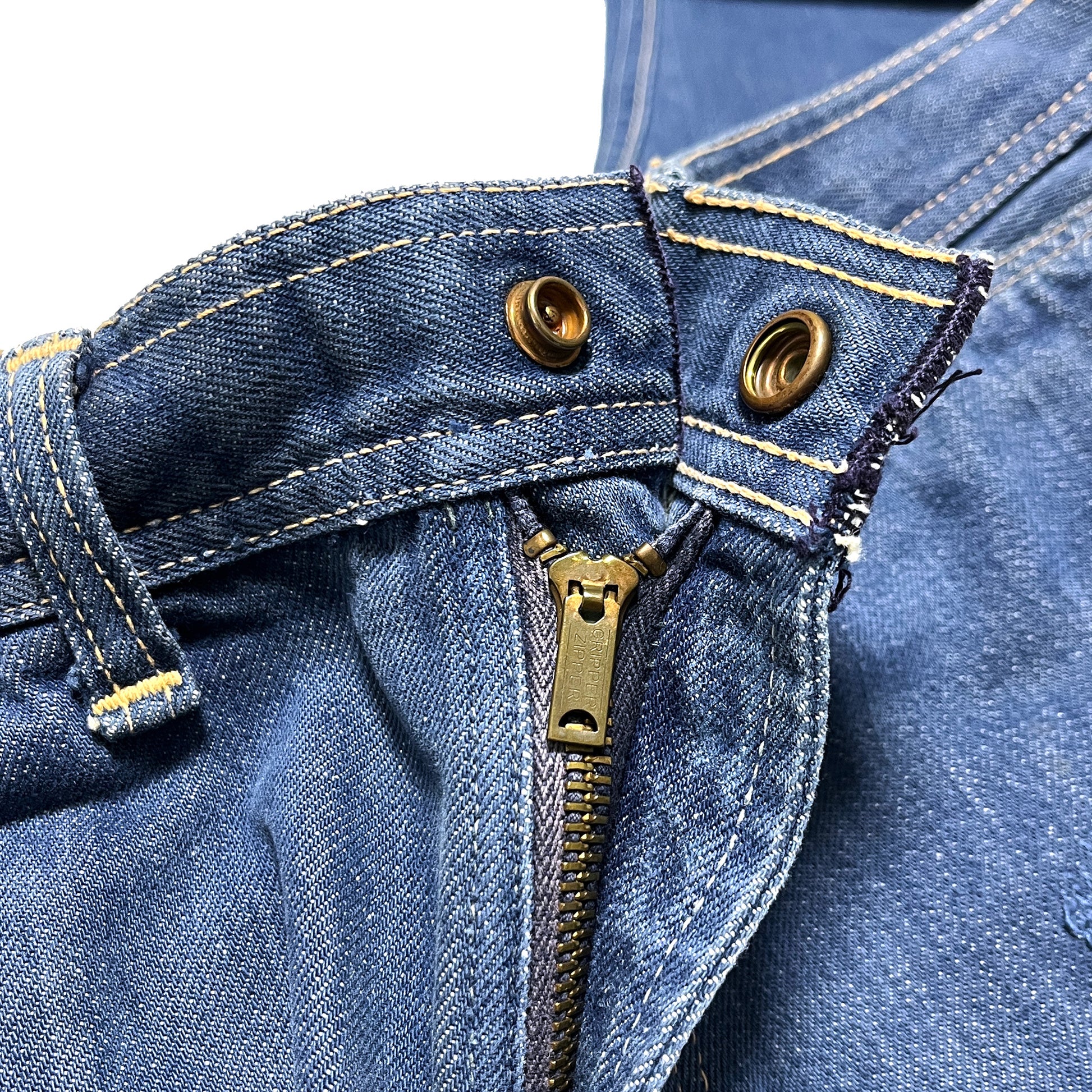 70s〜 Roebucks Denim PT W34.5 L30 ディテール 1 ボタン 金具 縫い目