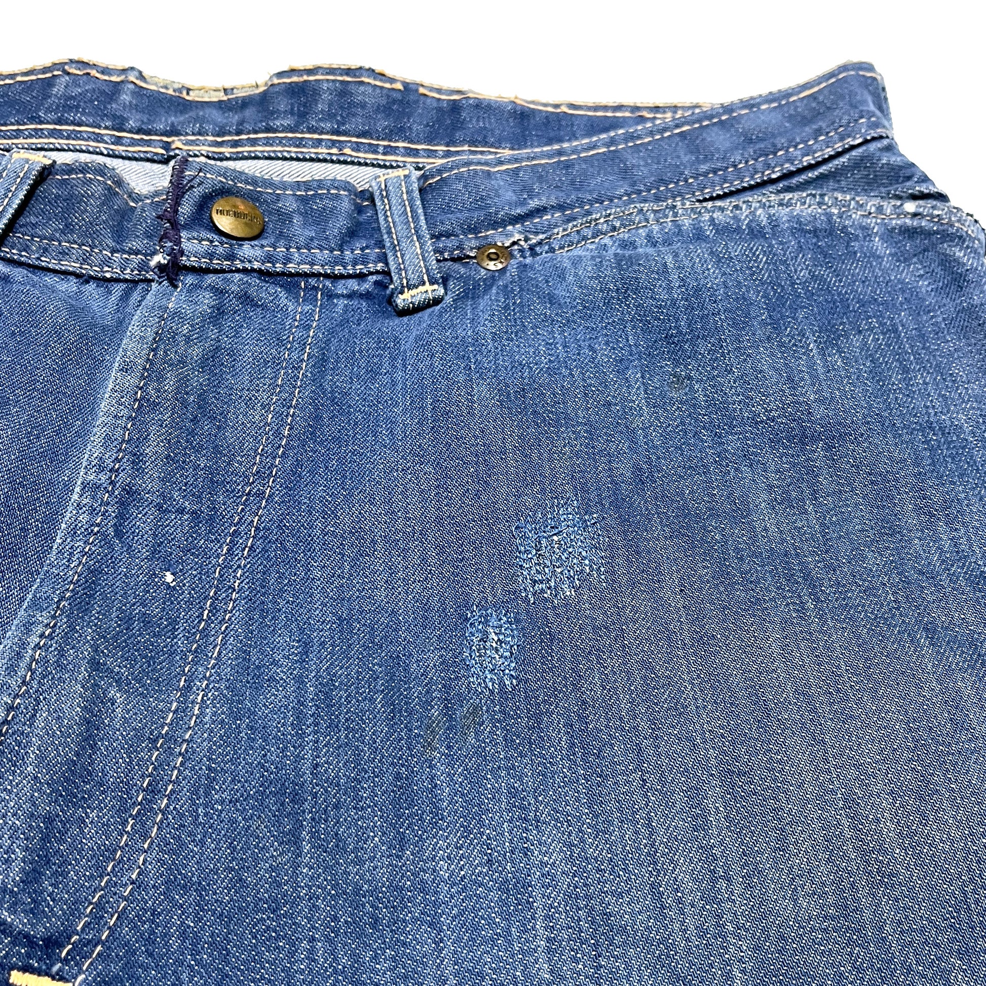 70s〜 Roebucks Denim PT W34.5 L30 ディテール ボタン 縫い目