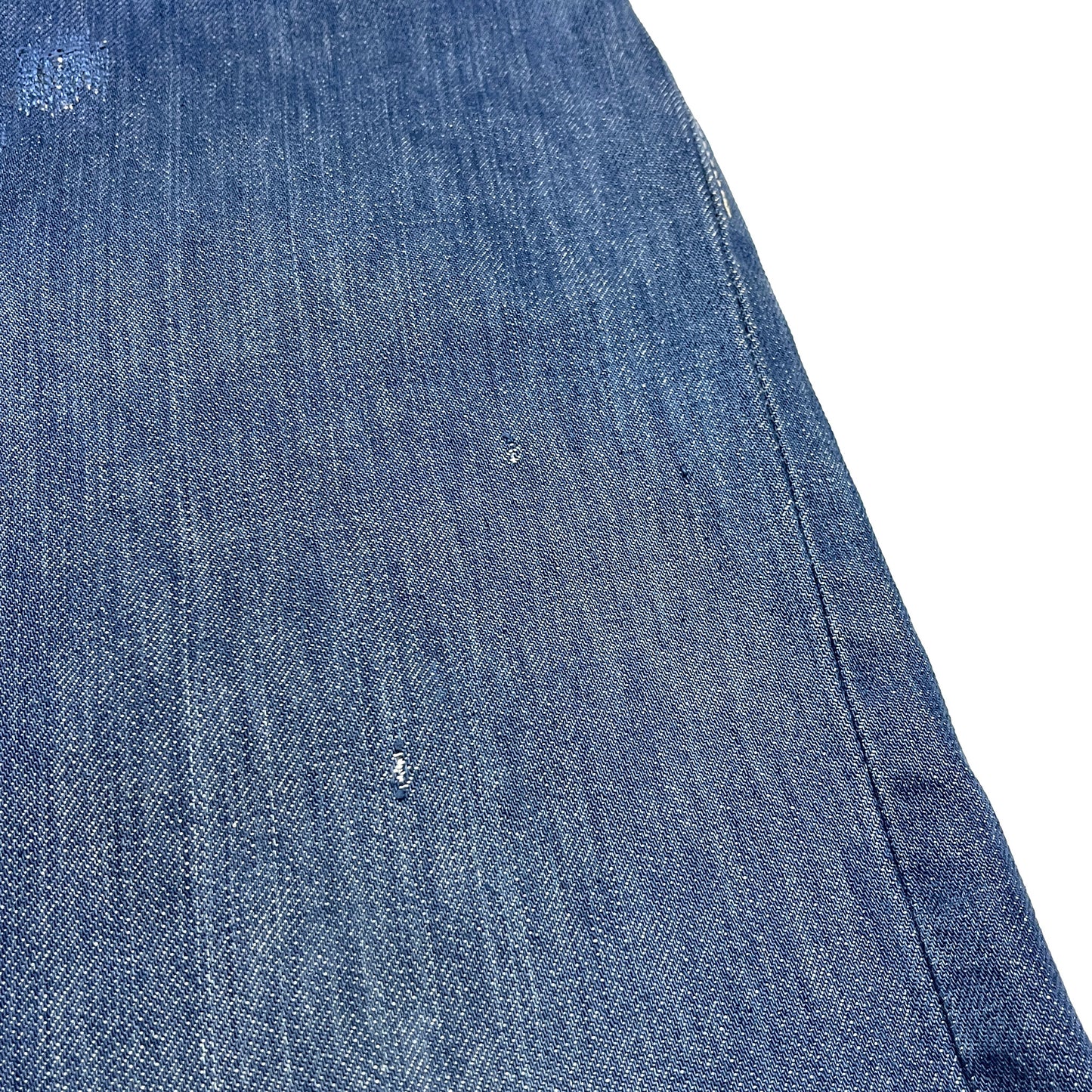 70s〜 Roebucks Denim PT W34.5 L30 平置き 前面 ボタン 汚れ