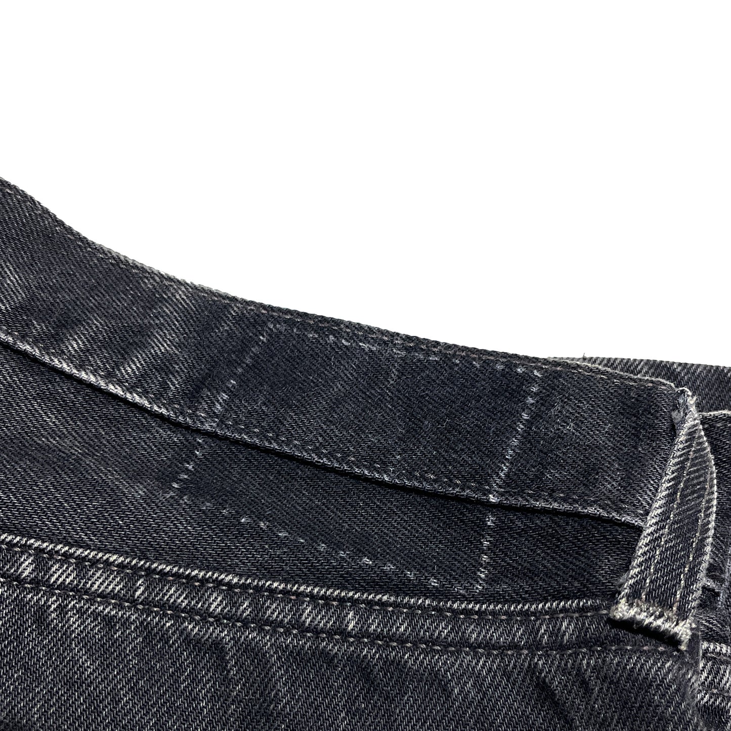 90s Levi's 501 Black Denim PT W32 L28 ディテール 腰帯の縫い目 素材の質感