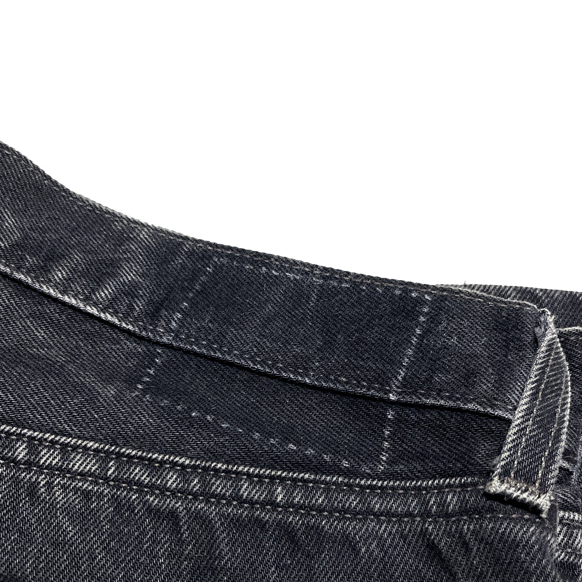 90s Levi's 501 Black Denim PT W32 L28 ディテール 腰帯の縫い目 素材の質感