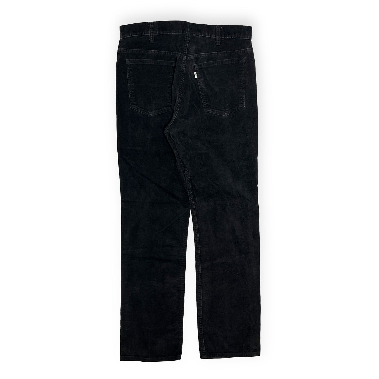 90s Levi's 519 Black Cords PT W37 L32 平置き 黒いカーディガン 背面 後部ポケット