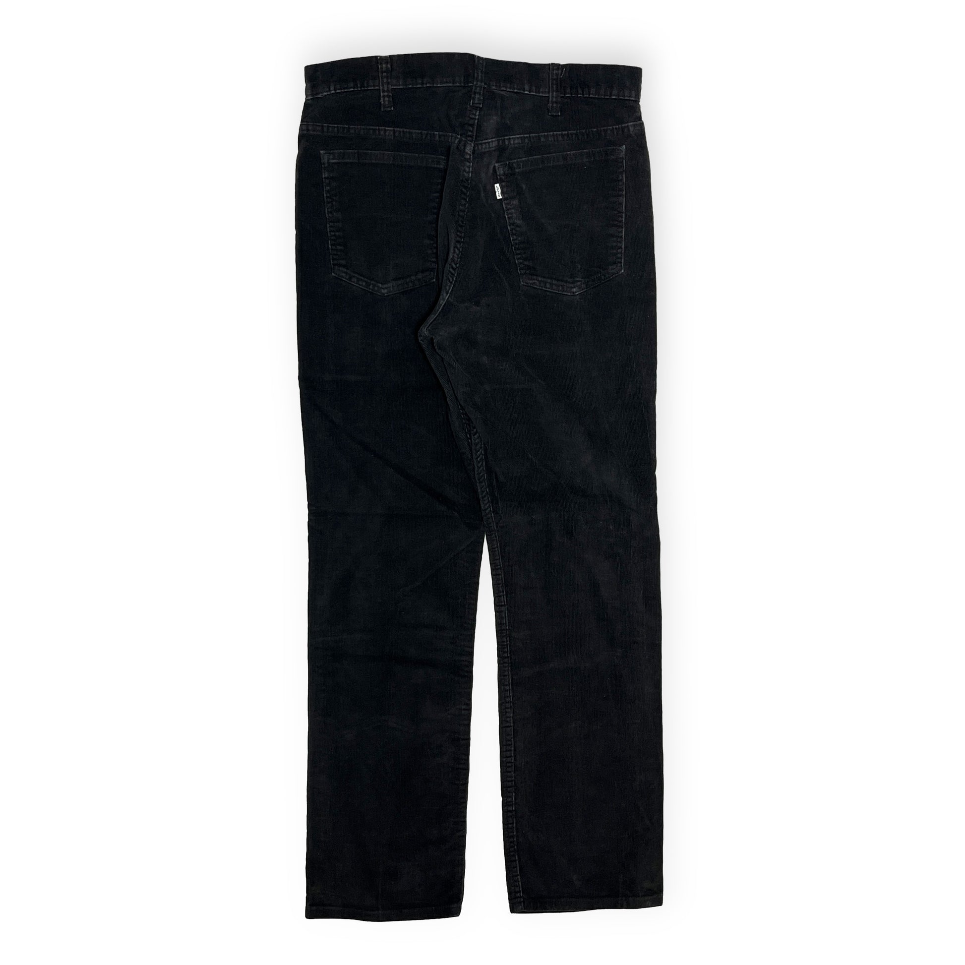 90s Levi's 519 Black Cords PT W37 L32 平置き 黒いカーディガン 背面 後部ポケット