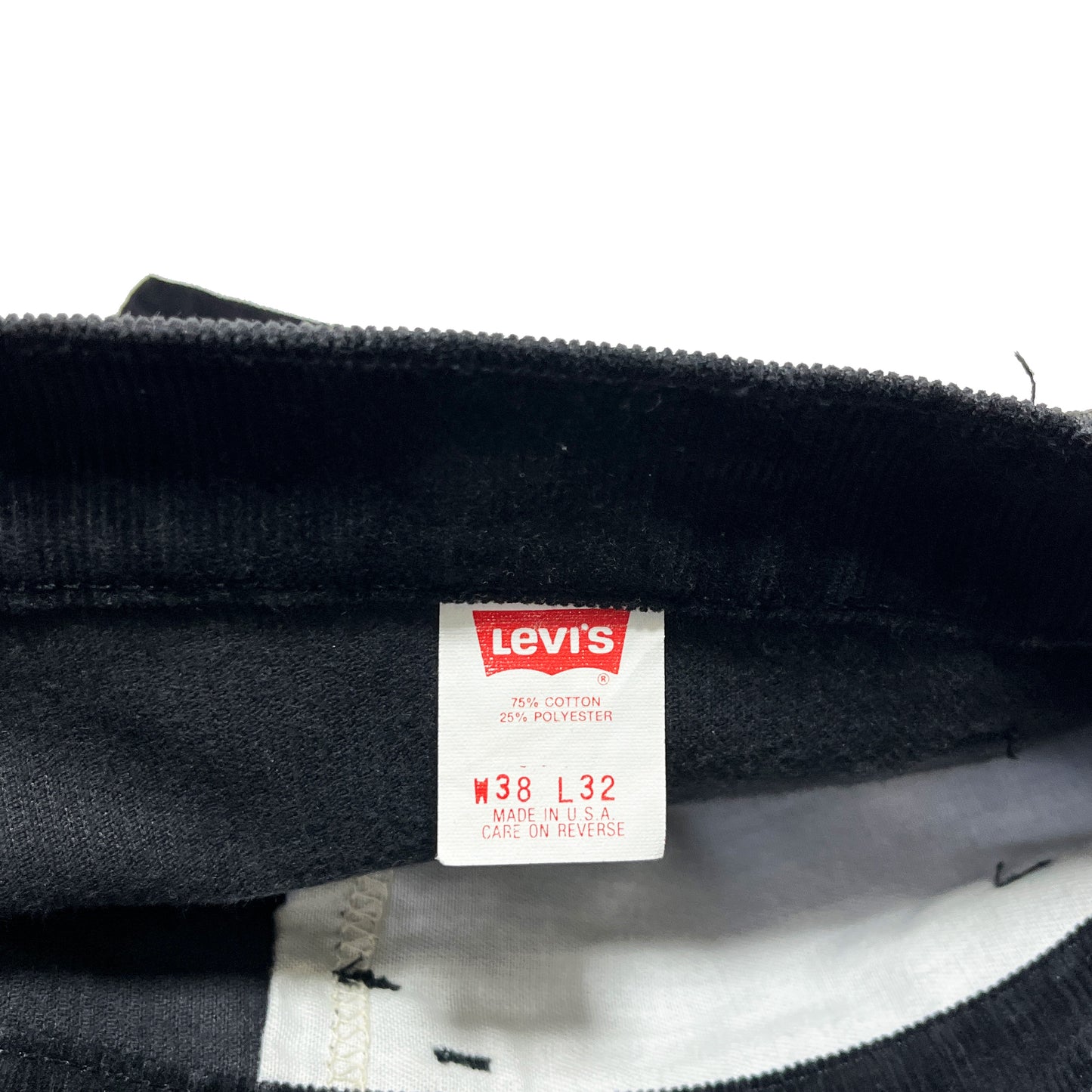 90s Levi's 519 Black Cords PT W37 L32 ブランドタグ レヴィスのタグ サイズ表記