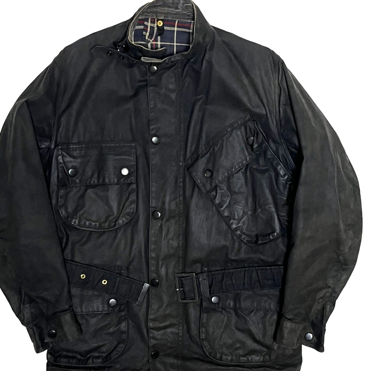 70s Barbour International 1ワラント "NATO" 極上コンディション 40 平置き 1 黒色 ボタン ポケット 裏地