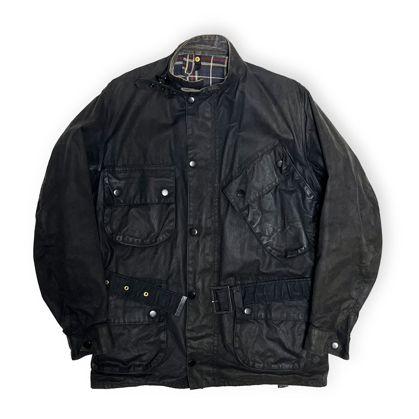 70s Barbour International 1ワラント "NATO" 極上コンディション 40 平置き 2 黒色 ボタン ポケット 裏地