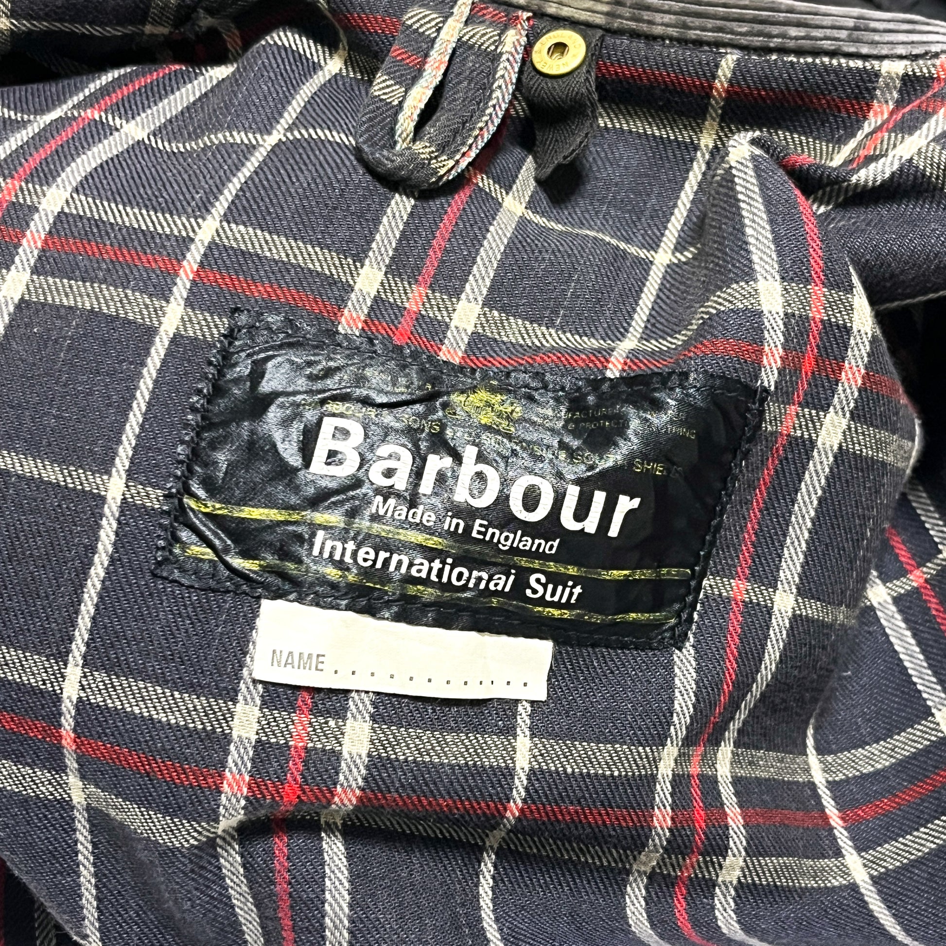 70s Barbour International 1ワラント "NATO" 極上コンディション 40 モデル着用 黒色 グレーのシャツ