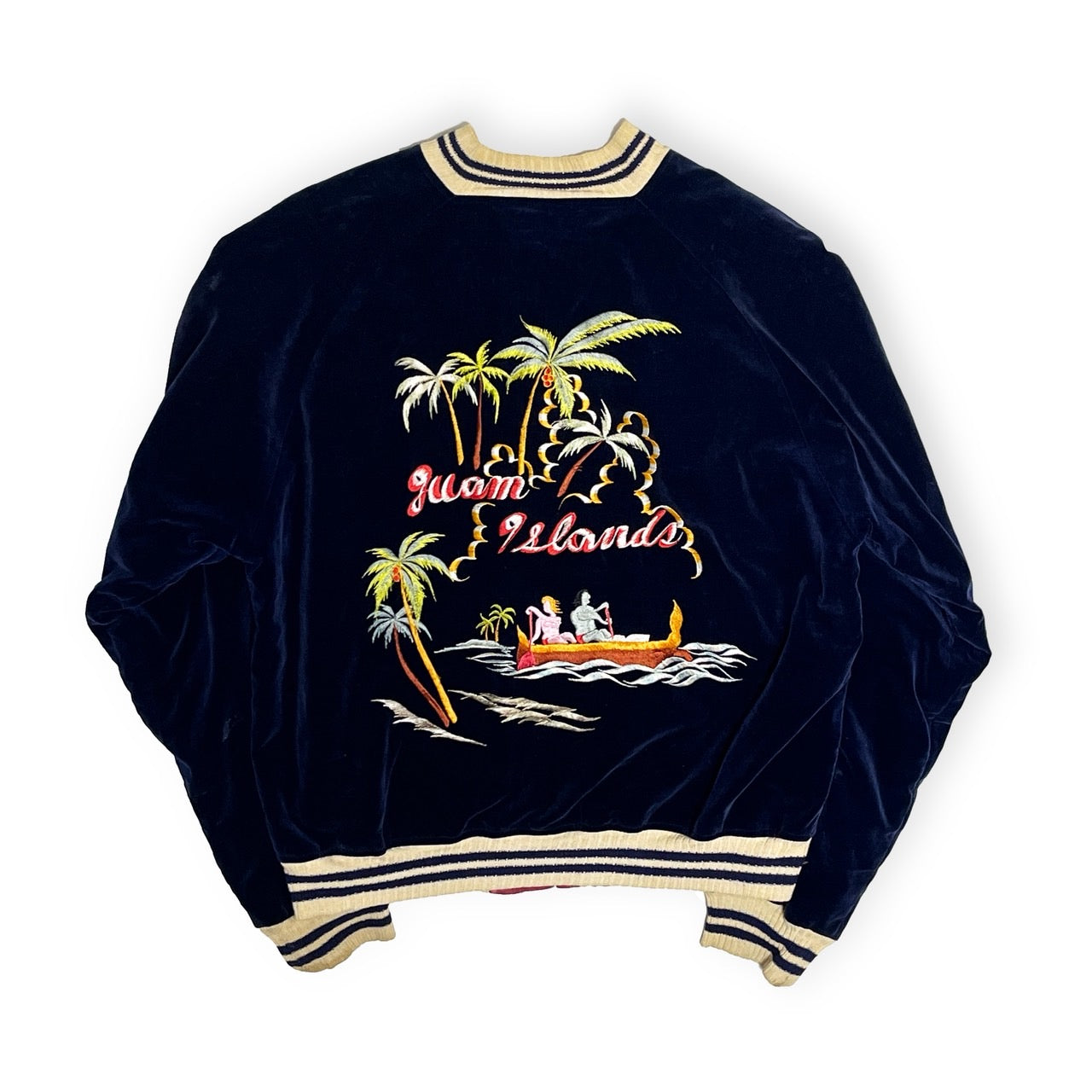 50's〜 Guam 別珍 Souvenir JKT 中綿なし タツノオトシゴ Size (L-XL)位 超スペシャル！