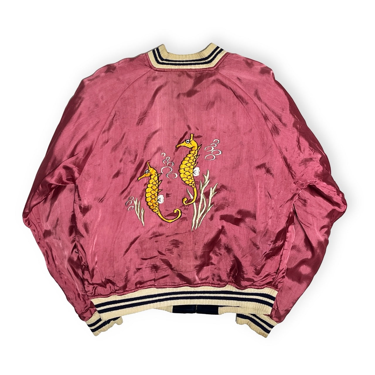 50's〜 Guam 別珍 Souvenir JKT 中綿なし タツノオトシゴ Size (L-XL)位 超スペシャル！