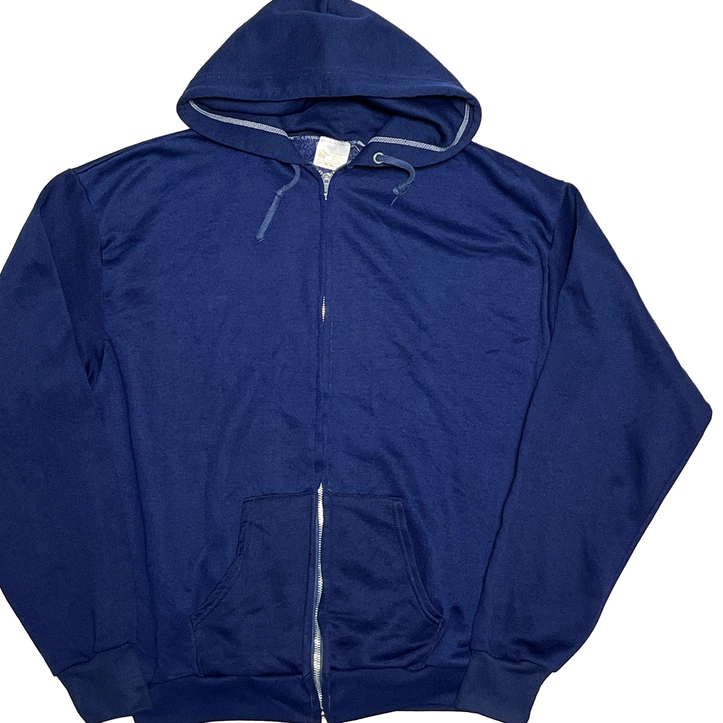 70s Sears KINGS ROAD Zip Parka ネイビー XL 平置き 全体的なネイビー色 フード付き ファスナー ポケット