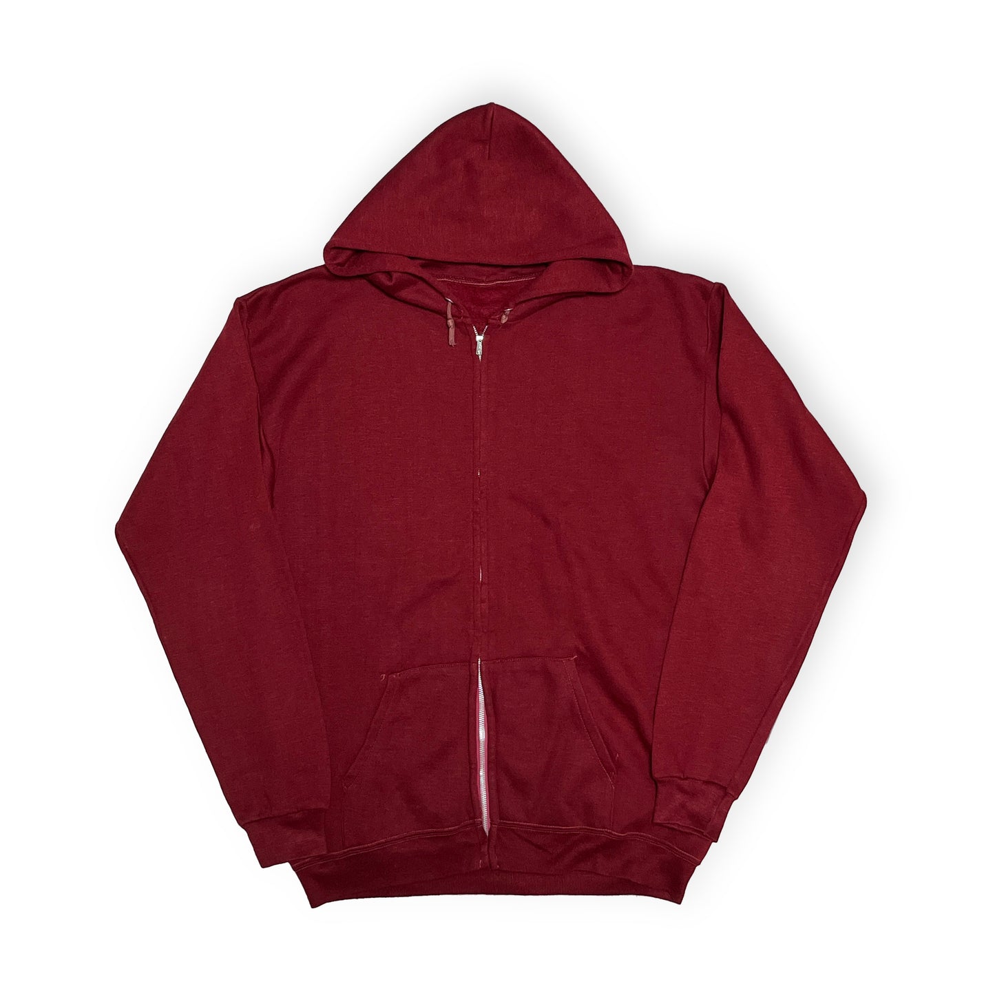 70s Sears KINGS ROAD Zip Parka バーガンディー L 平置き 2 バーガンディー色 フルジップ フード付き
