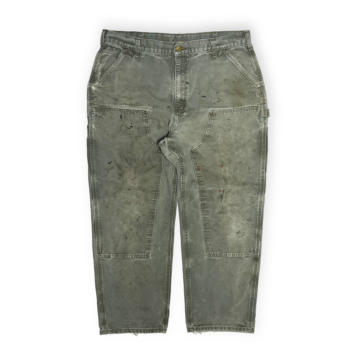 メキシコ製 Carhartt W-Knee Duck PT オリーブ 極上雰囲気 Size (W37.5 L30)位