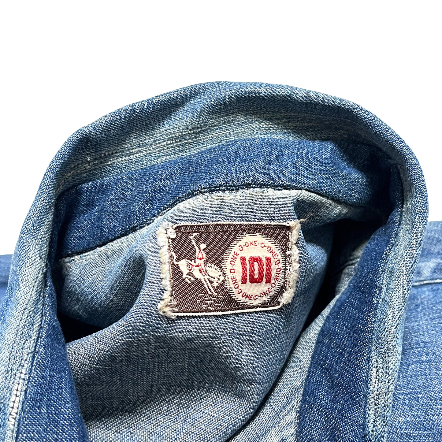 60s 101 Denim Western L/S SH L レア ブランドタグ 101ブランドタグ 西部騎手デザイン