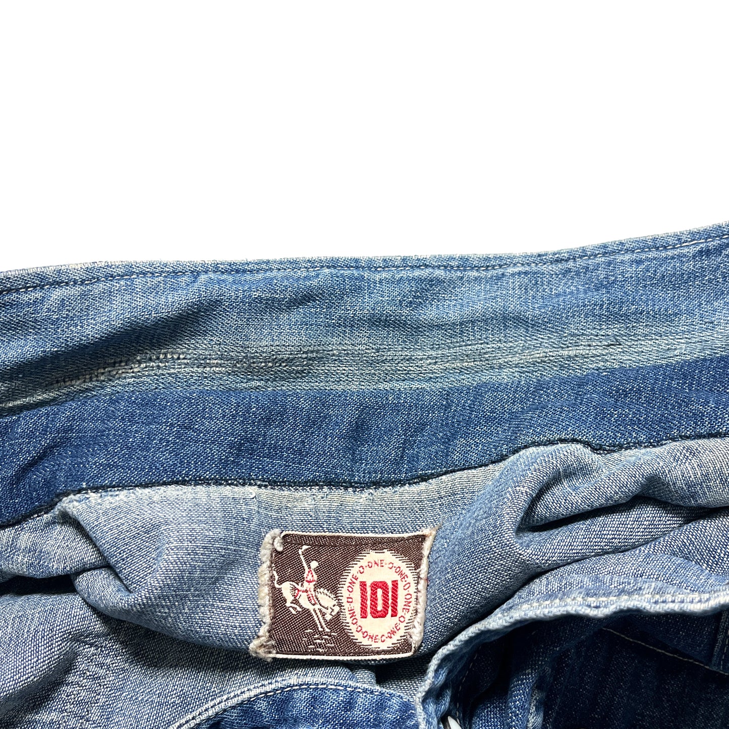60s 101 Denim Western L/S SH L レア ブランドタグ 2 101ブランドタグ 西陣シャツの裏面