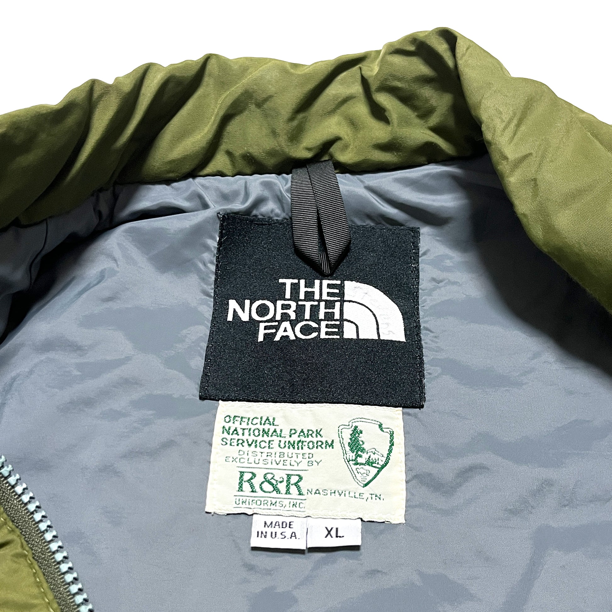 90s North Face Nylon Vest "NATIONAL PARK UNIFORM" XL ブランドタグ 2 The North Face ロゴタグ R&R 製