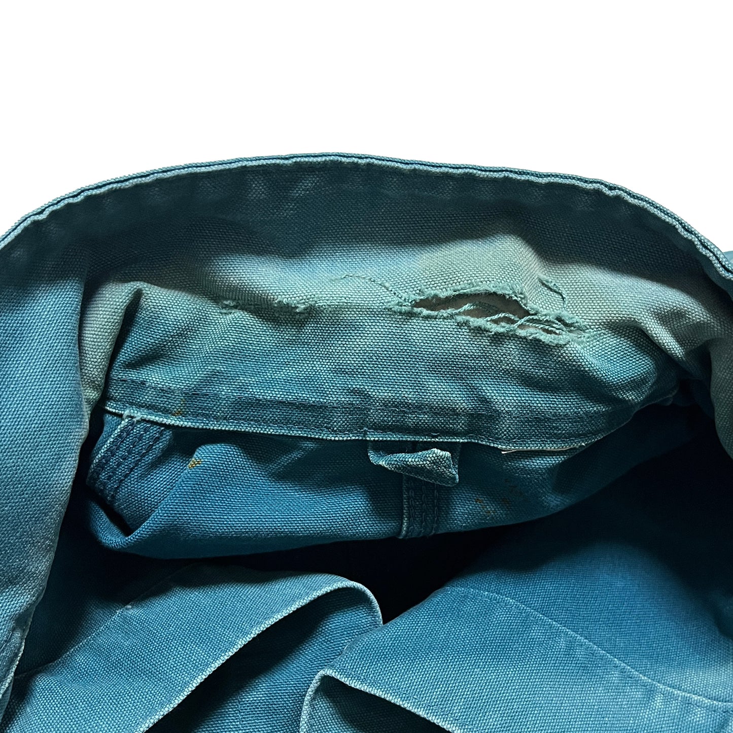 94s Carhartt Chore Coat 裏無し XL レア ディテール 2 作業着の破れ 素材の質感